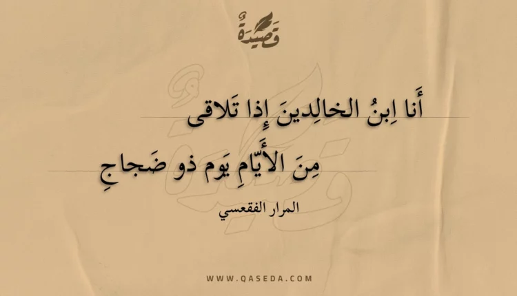 قصيدة أنا ابن الخالدين إذا تلاقى
