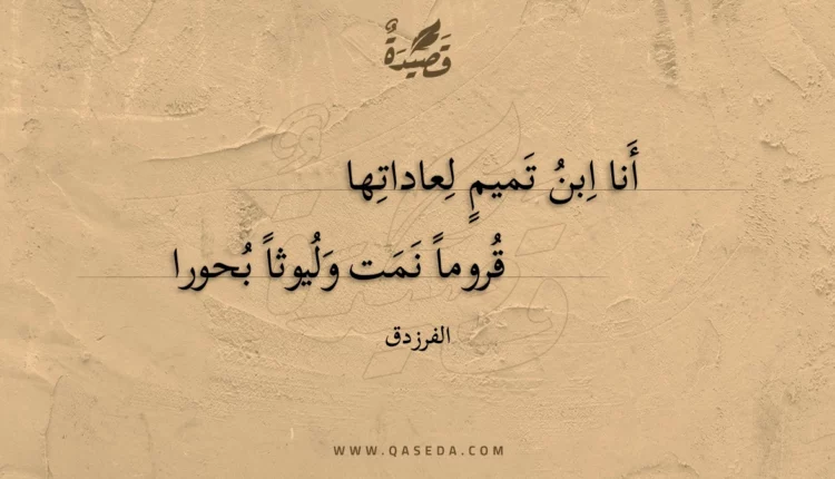 قصيدة أنا ابن تميم لعاداتها