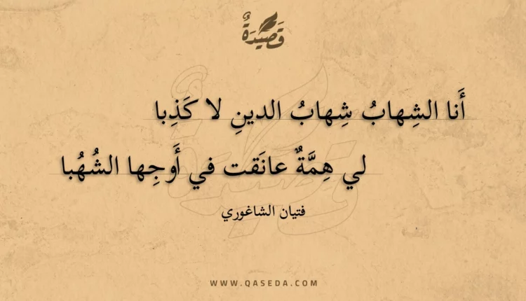 قصيدة أنا الشهاب شهاب الدين لا كذبا