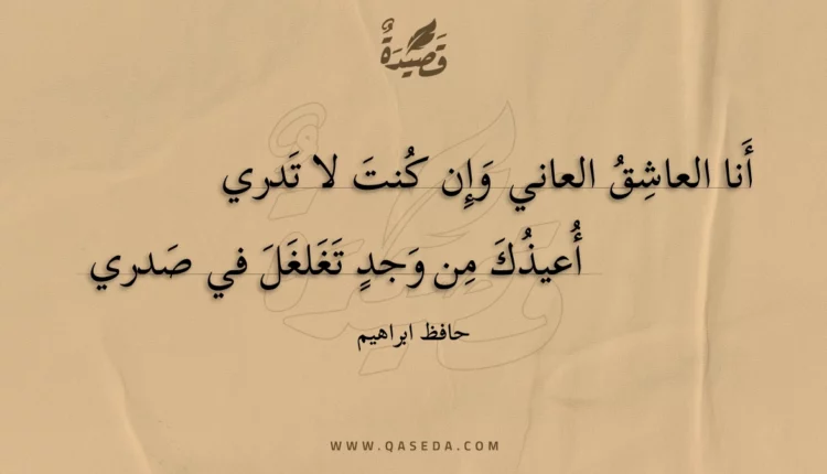 قصيدة أنا العاشق العاني وإن كنت لا تدري