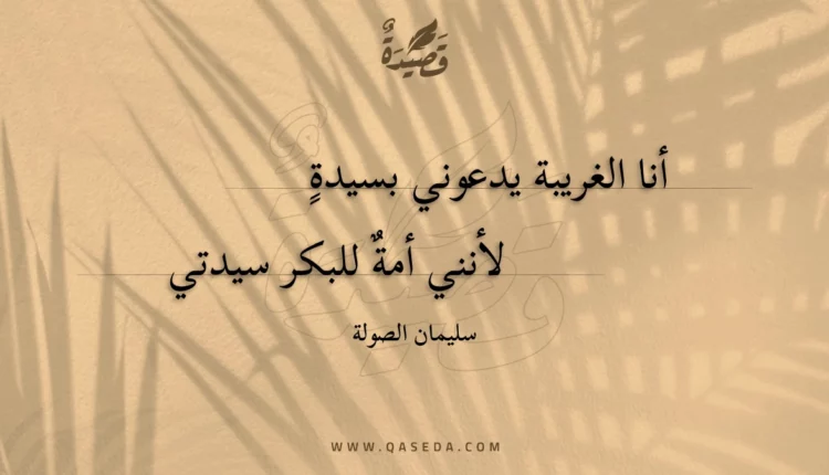 قصيدة أنا الغريبة يدعوني بسيدة