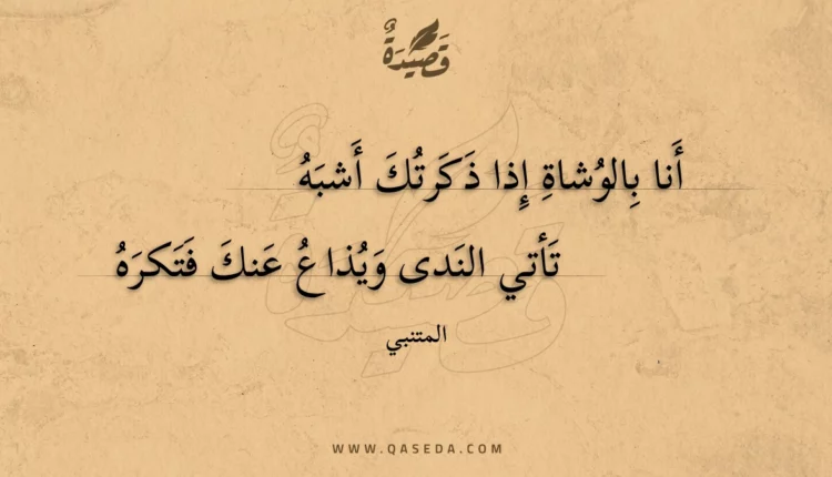 قصيدة أنا بالوشاة إذا ذكرتك أشبه