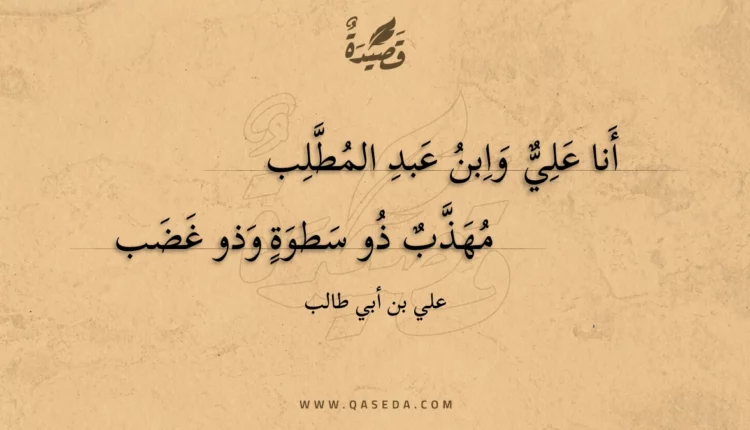 قصيدة أنا علي وابن عبد المطلب مهذب