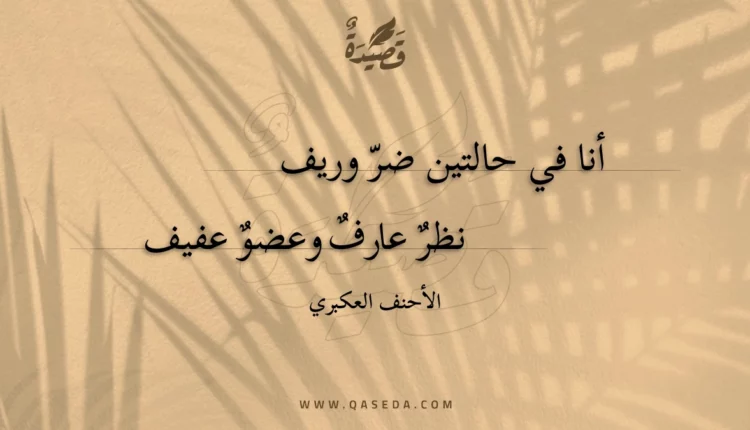 قصيدة أنا في حالتين ضر وريف
