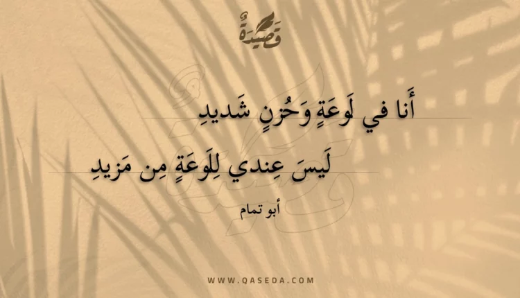 قصيدة أنا في لوعة وحزن شديد
