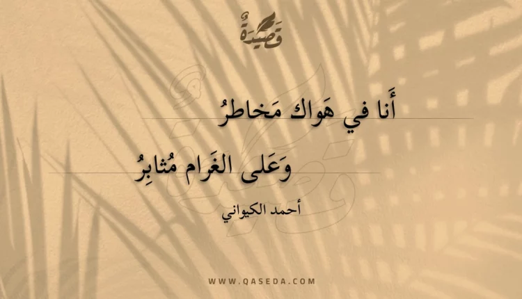 قصيدة أنا في هواك مخاطر