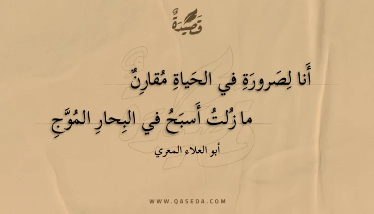 قصيدة أنا لصرورة في الحياة مقارن