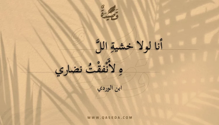 قصيدة أنا لولا خشية الله