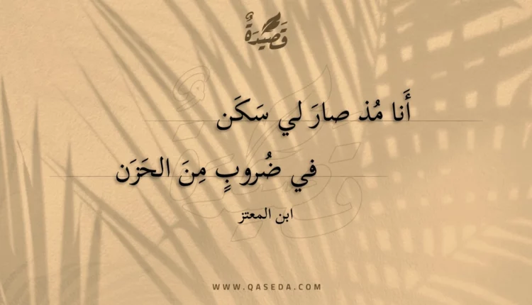 قصيدة أنا مذ صار لي سكن