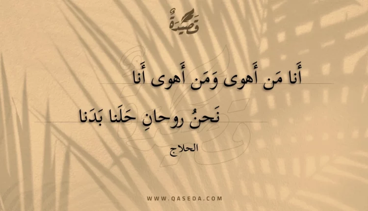 قصيدة أنا من أهوى ومن أهوى أنا