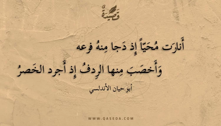 قصيدة أنارت محيا إذ دجا منه فرعه