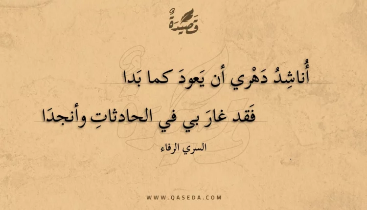 قصيدة أناشد دهري أن يعود كما بدا