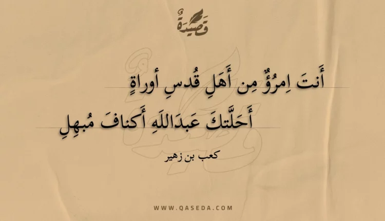 قصيدة أنت امرؤ من أهل قدس أوراة