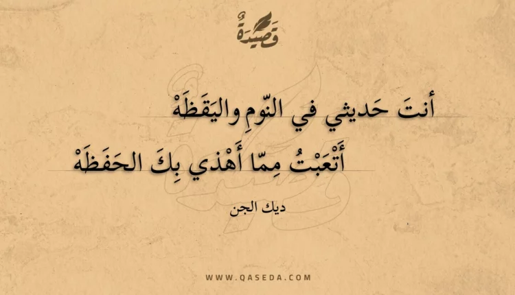 قصيدة أنت حديثي في النوم واليقظه
