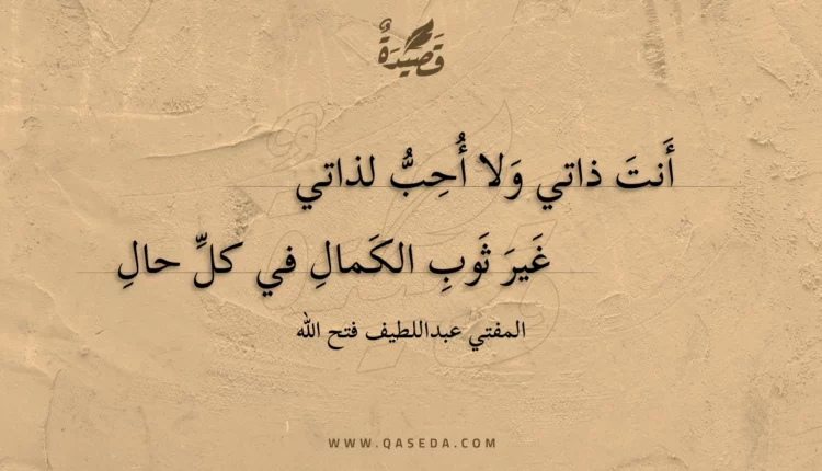 قصيدة أنت ذاتي ولا أحب لذاتي