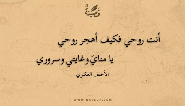 قصيدة أنت روحي فكيف أهجر روحي