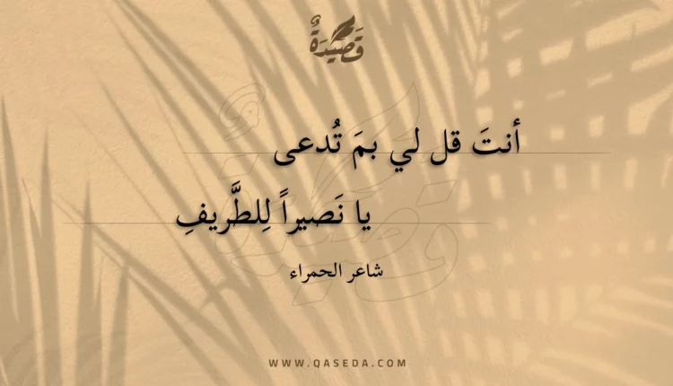 قصيدة أنت قل لي بم تدعى