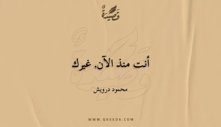 قصيدة أنت منذ الآن, غيرك