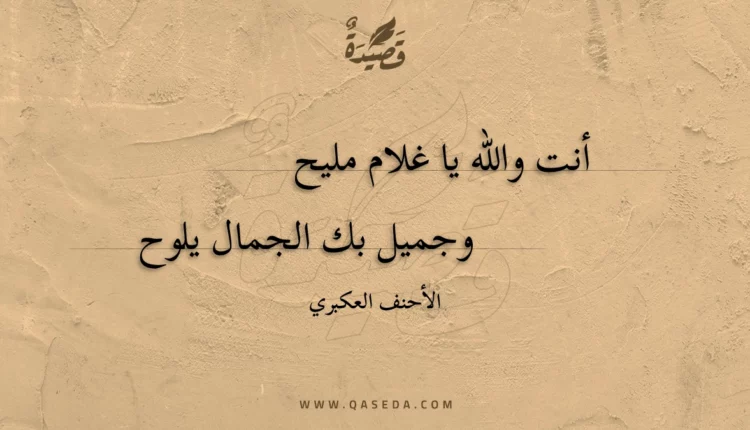 قصيدة أنت والله يا غلام مليح