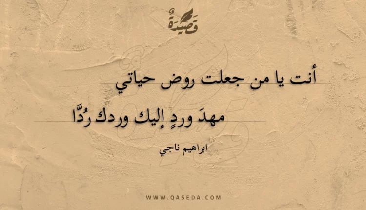 قصيدة أنت يا من جعلت روض حياتي