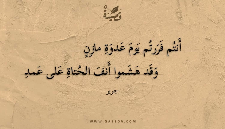 قصيدة أنتم فررتم يوم عدوة مازن