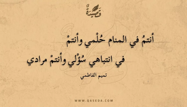 قصيدة أنتم في المنام حلمي وأنتم