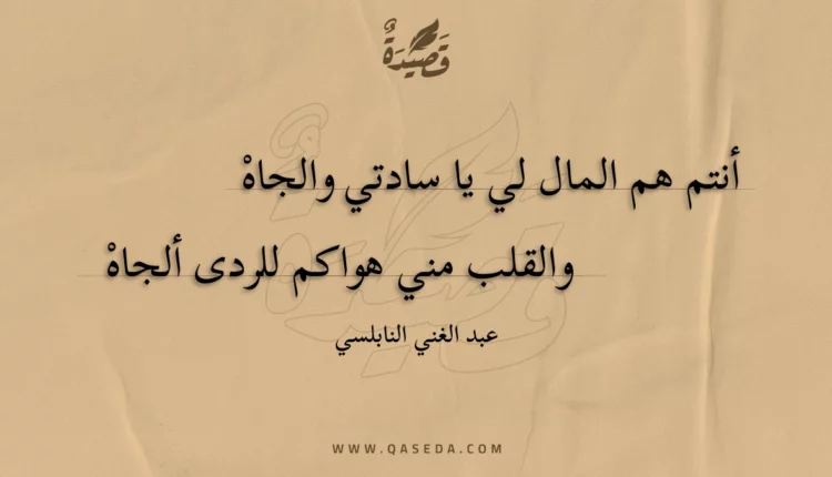 قصيدة أنتم هم المال لي يا سادتي والجاه