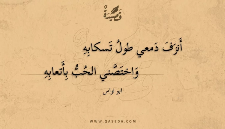قصيدة أنزف دمعي طول تسكابه
