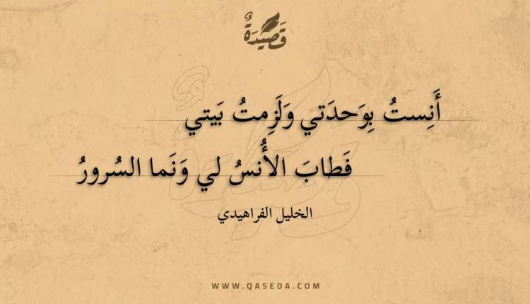 قصيدة أنست بوحدتي ولزمت