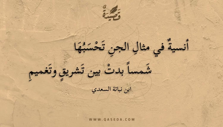 قصيدة أنسية في مثال الجن تحسبها