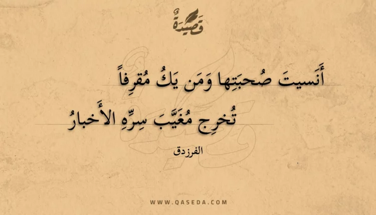 قصيدة أنسيت صحبتها ومن يك مقرفا