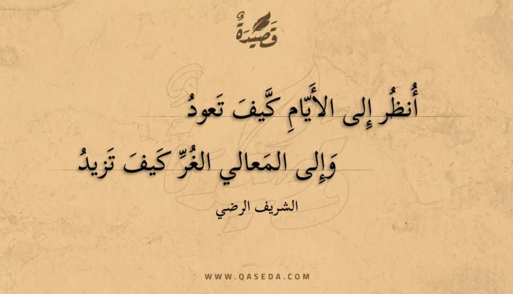 قصيدة أنظر إلى الأيام كيف تعود