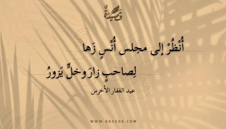 قصيدة أنظر إلى مجلس أنس زها