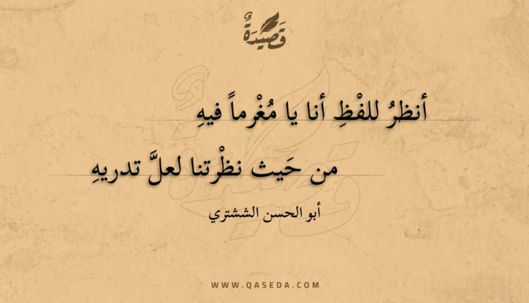 قصيدة أنظر للفظ أنا يا مغرما فيه