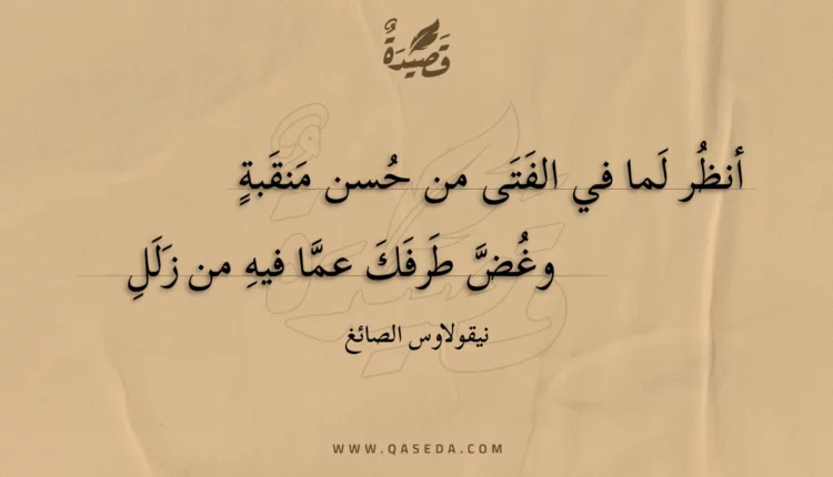 قصيدة أنظر لما في الفتى من حسن منقبة