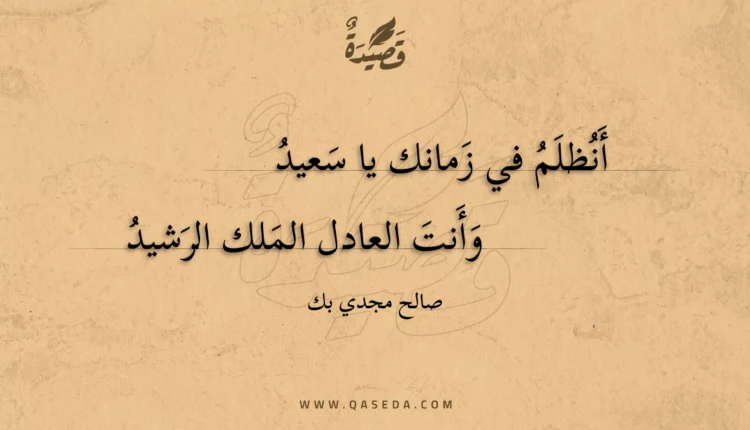 قصيدة أنظلم في زمانك يا سعيد