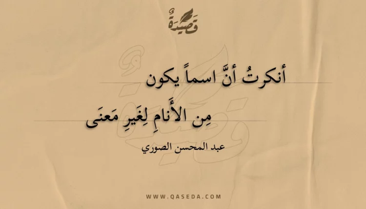 قصيدة أنكرت أن اسما يكون