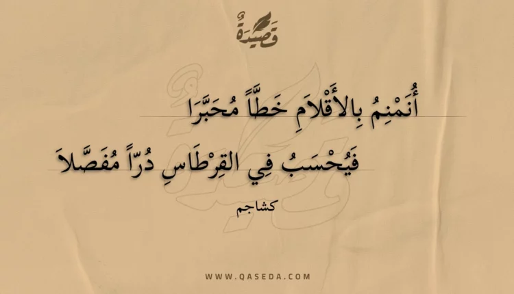 قصيدة أنمنم بالأقلام خطا محبرا