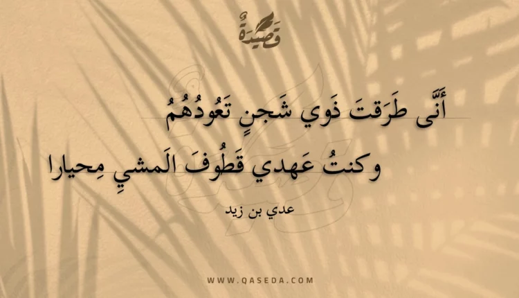 قصيدة أنى طرقت ذوي شجن تعودهم