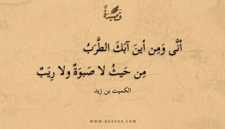 قصيدة أنى ومن أين آبك الطرب