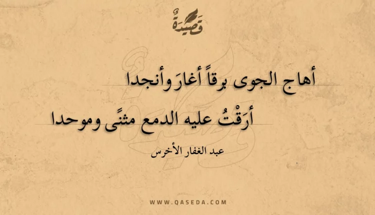 قصيدة أهاج الجوى برقا أغار وأنجدا
