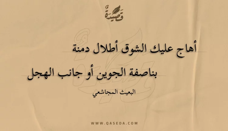 قصيدة أهاج عليك الشوق أطلال دمنة