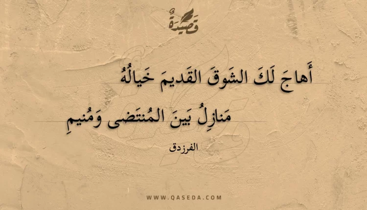 قصيدة أهاج لك الشوق القديم خياله