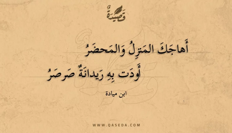 قصيدة أهاجك المنزل والمحضر