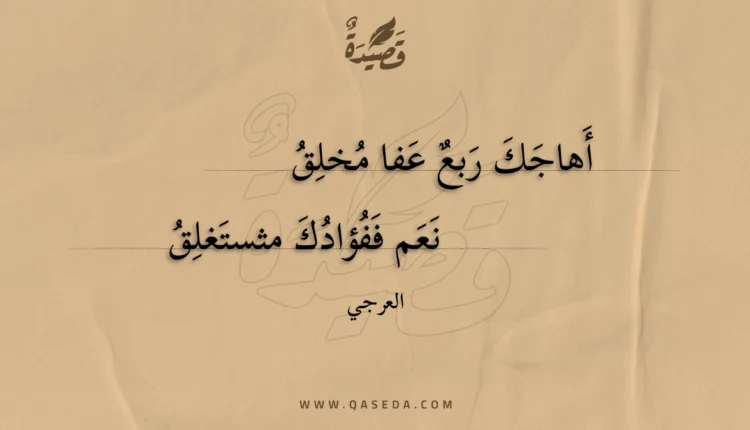 قصيدة أهاجك ربع عفا مخلق نعم