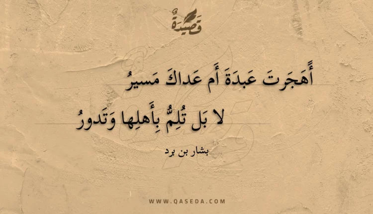 قصيدة أهجرت عبدة أم عداك مسير