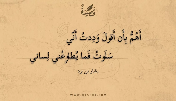 قصيدة أهم بأن أقول وددت أني