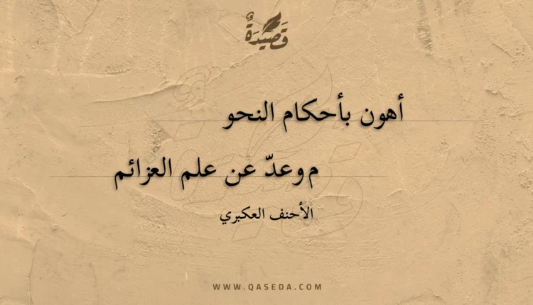 قصيدة أهون بأحكام النحو