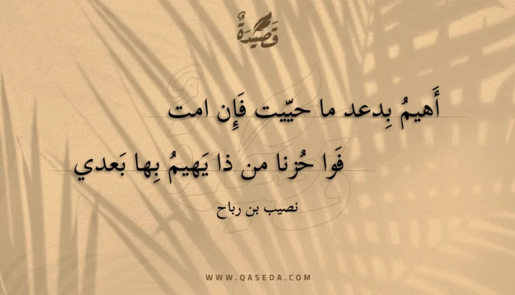 قصيدة أهيم بدعد ما حييت فإن امت