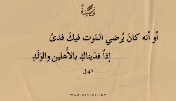 قصيدة أو أنه كان يرضي الموت فيك فدى